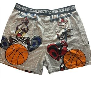 Warner Bros, Looney Tunes Boxers, Grey, Large, 4” inseam, 36-38, Stretchy